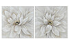 Ulteriore dettaglio di Quadro grande 80x80 fiore mille petali toni grigio tortora pistilli decor  43