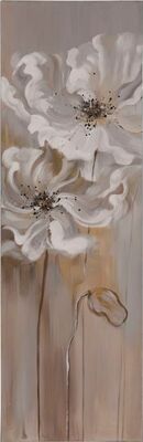 Quadro fiori 120x40 sfumature avorio 35998 COLORI E LUCI