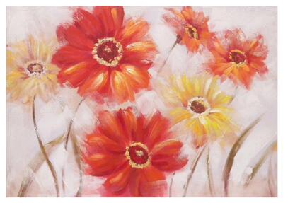 Quadro fiori rossi e gialli 100x70 32329 COLORI E LUCI