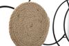 Particolare di Quadro in metallo e rattan composizione di cerchi con specchi 106,5x52  40953