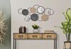 Quadro in metallo e rattan composizione di cerchi con specchi 106,5x52  40953 - foto 4