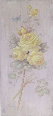 Quadro 25x55 rose gialle shabby 32906 COLORI E LUCI