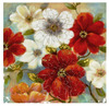 Quadro materico fiori rossi e bianchi 100x100 texture gel 36947 COLORI E LUCI