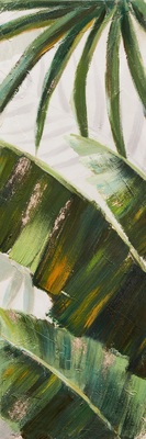 Quadro verticale 30x90 piante di palma foglie verdi B 41032 COLORI E LUCI