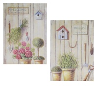 Quadri con vasi di fiori e piante verdi 50x70cm giardino- set 2 37420 COLORI E LUCI