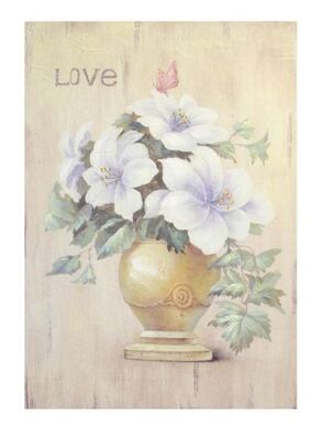 Quadro fiori love 50x70 modello A shabby 37304 COLORI E LUCI