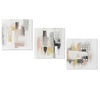 Set 3 quadri grigi tortora moderni effetto materico accenti gialli e pesca 60x60cm 41147 Foto 6