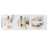 Set 3 quadri grigi tortora moderni effetto materico accenti gialli e pesca 60x60cm 41147