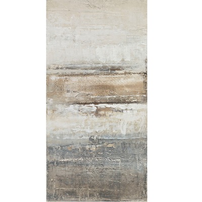 Quadro astratto dettagli materici sfumature avorio grigio e tortora chiaro 60x120 41047
