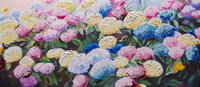 Quadro dipinto vibes floreali colori vivaci 150x65 43087 COLORI E LUCI