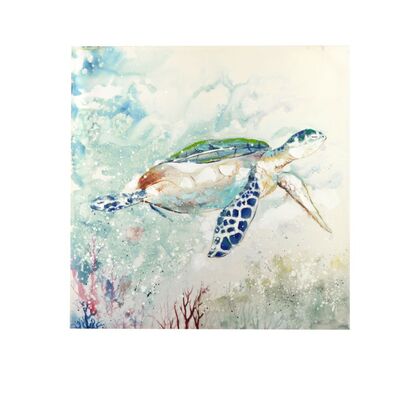 Quadro 80x80cm tartaruga al mare  38017