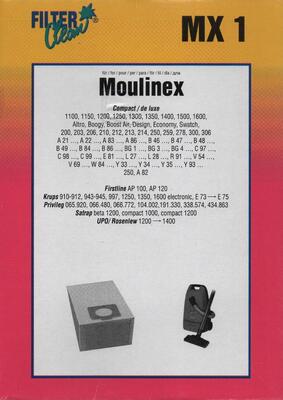 Sacchetti per aspirapolvere MOULINEX KRUPS PRIVILEG SATRAP UPO/ROSENLEW MX1 12472 FILTER CLEAN