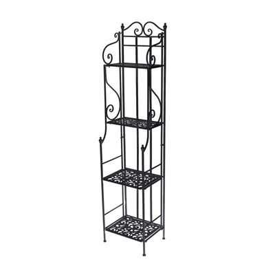 Scaffale nero stretto 35x29 alto 158 4 piani  37917