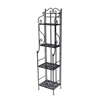 Scaffale nero stretto 35x29 alto 158 4 piani  37917