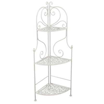 Scaffale ad angolo in metallo avorio alto 120cm  37710