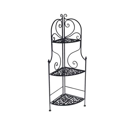 Scaffale nero ad angolo alto 120cm 3 piani 49x33  37914