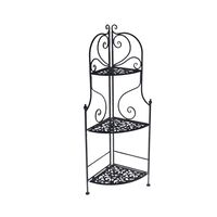 Scaffale nero ad angolo alto 120cm 3 piani 49x33  37914
