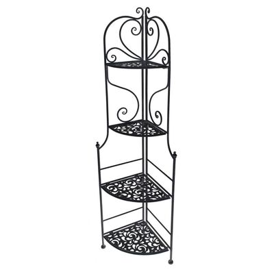 Scaffale nero ad angolo alto 160cm 48x33  37915