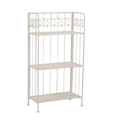 Scaffale avorio 3 ripiani 62x31,5h112cm fiorellini 37451 COLORI E LUCI