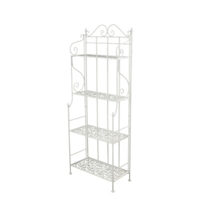 Scaffale riccioli 4 piani largo 59cm bianco avorio 37709 COLORI E LUCI
