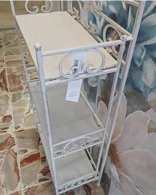 Scaffale bianco avorio 3 ripiani new largo 45cm alto 90cm piano decoro riga 39952 COLORI E LUCI