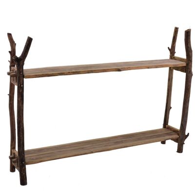 Scaffale in legno naturale con 2 piani alto 125cm  39009