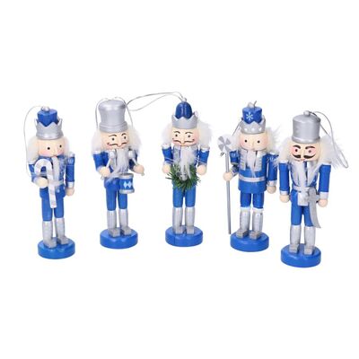 Set 5 soldatini Schiaccianoci blu per albero o da appoggio  39019