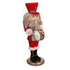 Soldato schiaccianoci alto 41cm con tamburo e divisa rossa in stoffa 39025 COLORI E LUCI