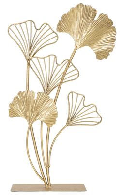 Foglie ginkgo soprammobile zen scultura ispirata alla natura 26x11,5x44,5  43139