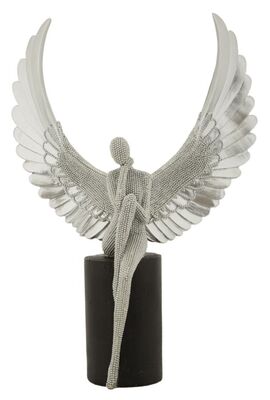 Decorazione da appoggio angelo seduto brilli argento 24x8x34  42911