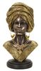 Immagine aggiuntiva di Statua etnica viso di donna africana con turbante mod. C 21x16x38  41765