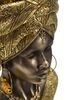 Statua etnica viso di donna africana con turbante mod. C 21x16x38  41765 - foto 5