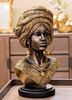 Particolare di Statua etnica viso di donna africana con turbante mod. A 23,5X17,5X39,5  41763