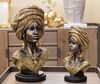 Statua etnica viso di donna africana con turbante mod. D 15x12x28  41766 - foto 6