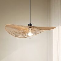 Lampadario a cappello elegante simil rattan 58cm  43378