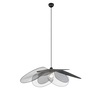 Particolare di Lampadario a sospensione grande design fiore metallo nero 67cm  43379
