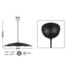 Lampadario a sospensione grande design fiore metallo nero 67cm  43379 Foto 4