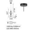 Ulteriore dettaglio di Lampadario a sospensione in vetro LED livelli di luce forme LUMIERE-2 SP IDEA