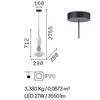 Lampadario LED totem luminoso vetro bianco e grigio trasparente LUMIERE-1 SP IDEAL LUX - foto 4