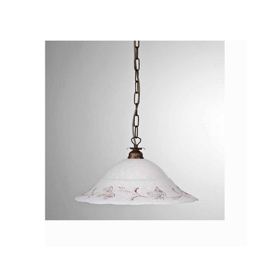 Lampadario 30cm a sospensione con decorazioni edera ambra FOGLIA SP D30 41175 LUCI CLASSICHE