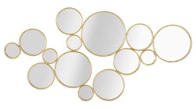 Decorazione appesa parete riflesso cerchi specchiati 100x51,5  42646