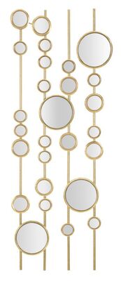 Decorazione quadro glam gold con specchietti per ingressi e piccoli spazi 35,5x90  42645