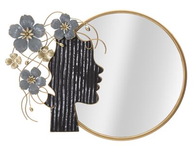 Specchio con decorazione profilo di donna fiori in testa 81,9x61  41600