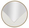 Immagine aggiuntiva di Specchio parete moderno design rotondo decoro a V bordo oro 80cm (73x64)  415