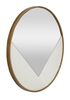 Particolare di Specchio parete moderno design rotondo decoro a V bordo oro 80cm (73x64)  41556