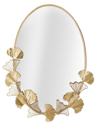 Specchio da parete design ovale motivo foglie 61,5x78cm  41617