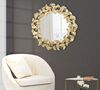 Specchio artistico rotondo con foglie dorate diametro 87cm  41611 - foto 7