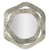 Specchio con cornice decorativa argento in metallo 66x75  42558