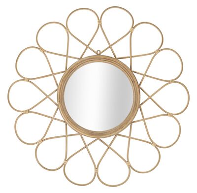 Specchio decorativo da muro ghirigoro rattan e metallo 65,5cm  41845