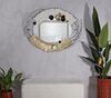 Specchio decorativo ovale metallo oro bianco argento 114x81  42561 - foto 5